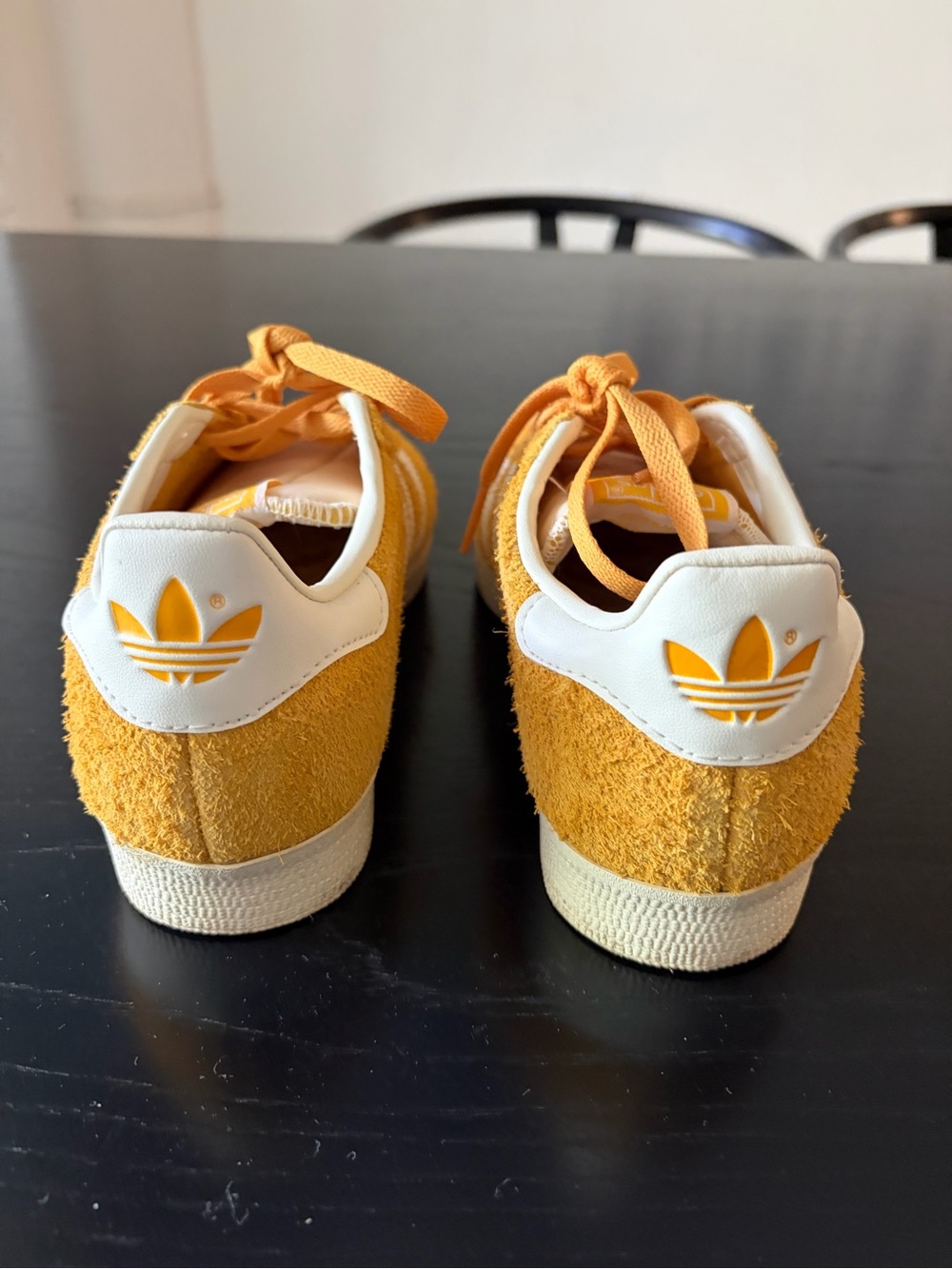 adidas Suede Gazelle Sneakers in Mustard Yellow with White Stripes - Picture 4 of 6